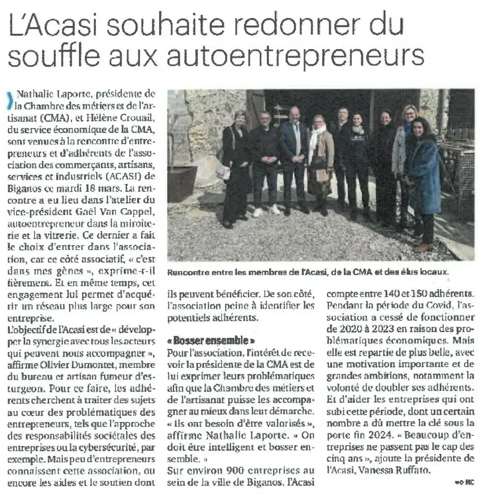 Article de Presse du journal La Dépêche du Bassin